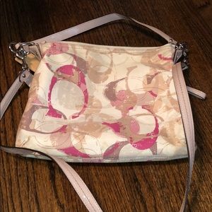 Authentic Coach Pink and Tan Purse